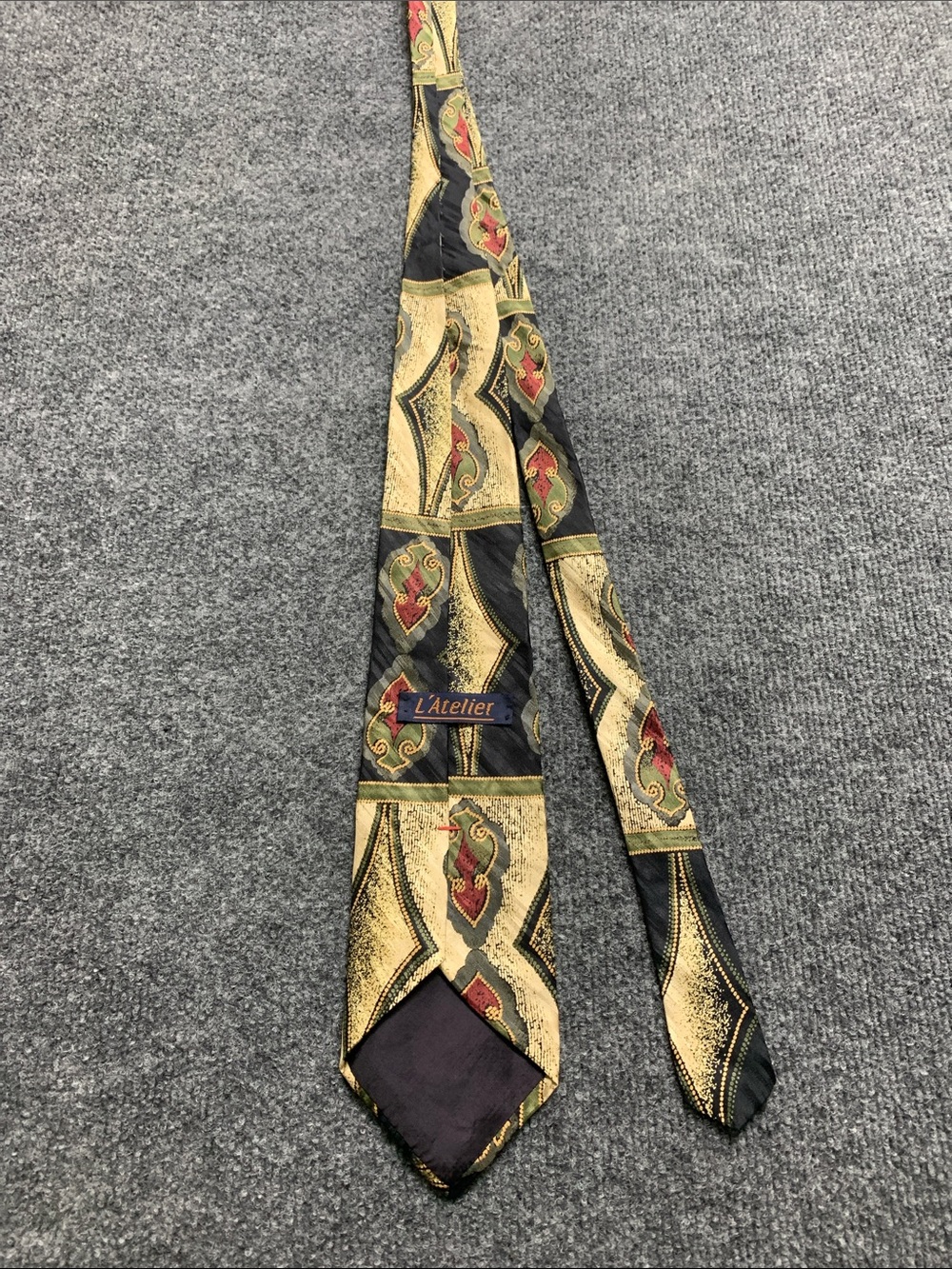 Men's Gold and Black Paisley Silk Tie